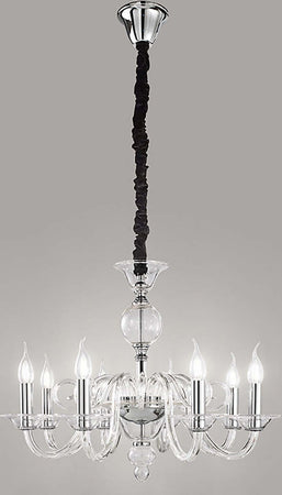 Lampadario-moderno-Perenz-BOUGIE-6498-TR-E14-LED-8-luci-sospensione-vetro