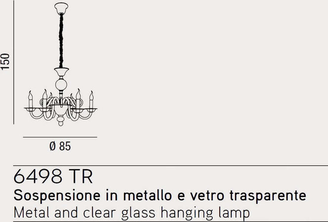 Lampadario-moderno-Perenz-BOUGIE-6498-TR-E14-LED-8-luci-sospensione-vetro