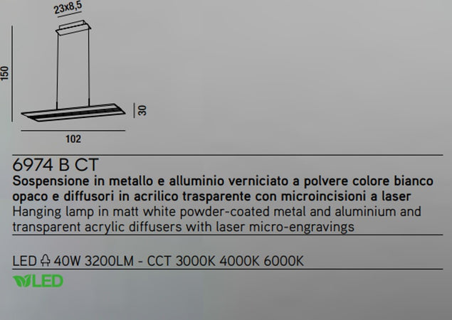 Lampadario-moderno-Perenz-TAPE-6974-B-CT-LED-alluminio-acrilico-sospensione