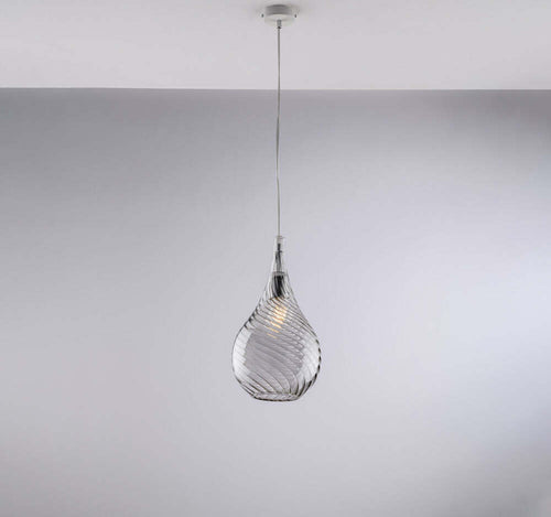 Lampadario-Moderno-Pluvia-Grigio-Fumè-1-Luce-E27