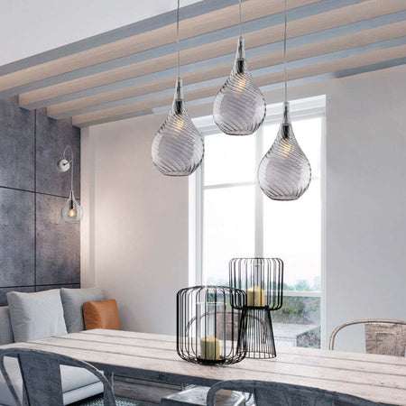 Lampadario-Moderno-Pluvia-Grigio-Fumè-3-Luci-E27