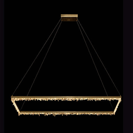 Lampadario-Moderno-Quartz-Halo-Metallo-Oro-Satinato-Cristallo-Led-40W