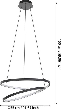 Lampadario-Moderno-Ruotale-Led-Alluminio-Nero
