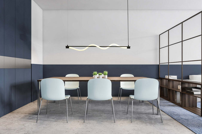 Lampadario-Moderno-Serpente-Acciaio-Bianco-Policarbonato-Nero-Led-15W-2700K