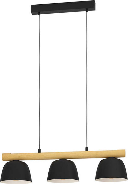 Lampadario-Moderno-Sherburn-3-Luci-Metallo-Nero-E-Marrone