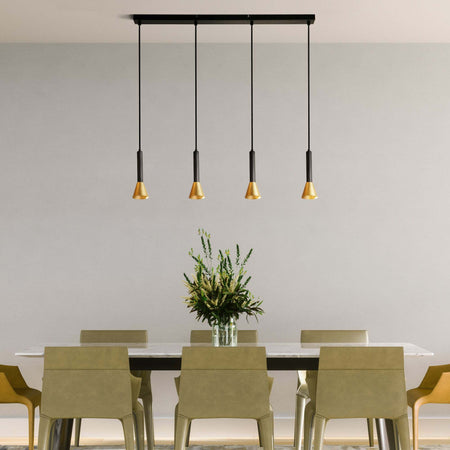 Lampadario-Moderno-Signal-Acciaio-Nero-Oro-4-Luci-Gu10
