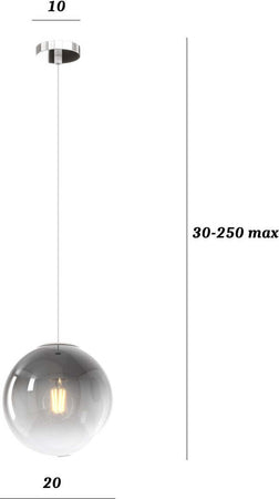 Lampadario-moderno-Top-Light-BIG-ECLIPSE-1194-BI-S20-FU-E27-LED-vetro-soffiato-lampada-soffitto-sfera-globo