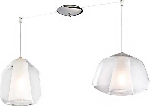 Lampadario-moderno-Top-Light-DOUBLE-SKIN-1176CR-S2-S-AB-E27-LED-vetro-sospensione