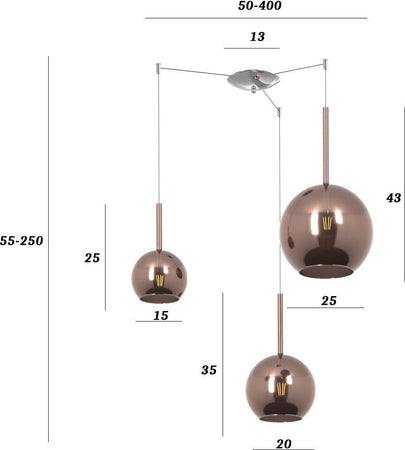 Lampadario-moderno-Top-Light-FUTURE-1155-CR-S3-S-MIX-RA-E27-LED-vetro-pirex-soffiato-lampada-soffitto