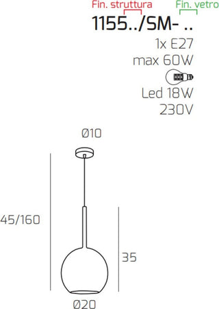 Lampadario-moderno-Top-Light-FUTURE-1155CR-SM-E27-LED-vetro-pirex-soffiato-sospensione
