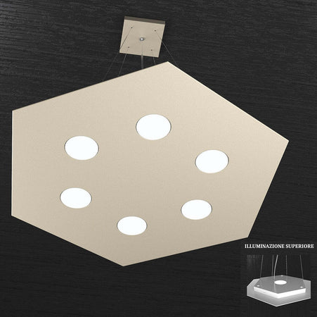 Lampadario-moderno-Top-Light-HEXAGON-1142-SG+1-GX53-LED-metallo-sospensione