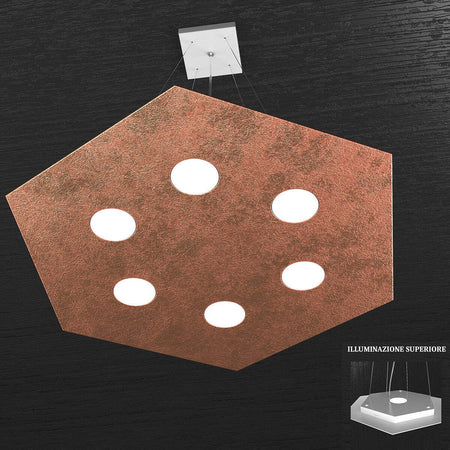 Lampadario-moderno-Top-Light-HEXAGON-1142-SG+1-GX53-LED-metallo-sospensione