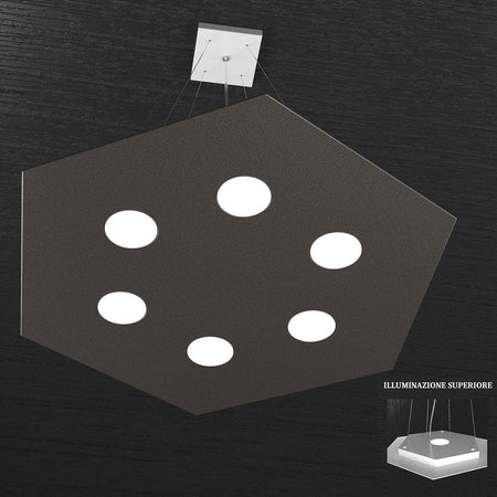 Lampadario-moderno-Top-Light-HEXAGON-1142-SG+1-GX53-LED-metallo-sospensione