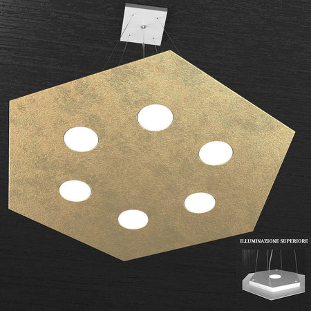 Lampadario-moderno-Top-Light-HEXAGON-1142-SG+1-GX53-LED-metallo-sospensione