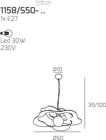 Lampadario-moderno-Top-Light-RIPPLES-1158-S50-E27-LED-metallo-sospensione