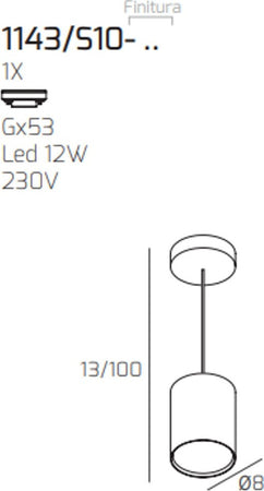 Lampadario-moderno-Top-Light-SHAPE-1143-S10-GX53-LED-metallo-sospensione