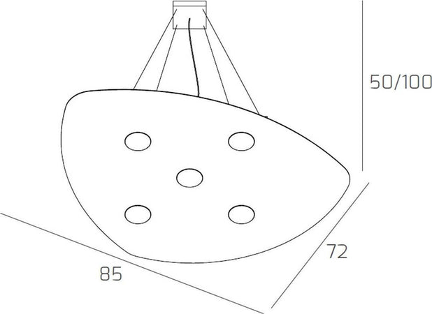 Lampadario-moderno-Top-Light-SHAPE-1143-S5+2-GX53-LED-metallo-sospensione