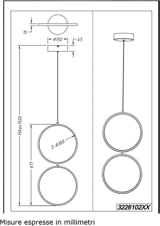 Lampadario-moderno-Trio-lighting-RONDO-322610232-LED-dimmerabile-sospensione
