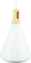 Lampadario Pendente Lampada A Sospensione Parabola Bianca Base In Legno Vt-7525 Illuminazione/Illuminazione per interni/Lampadari lampade a sospensione e plafoniere/Lampadari Trade Shop italia - Napoli, Commerciovirtuoso.it