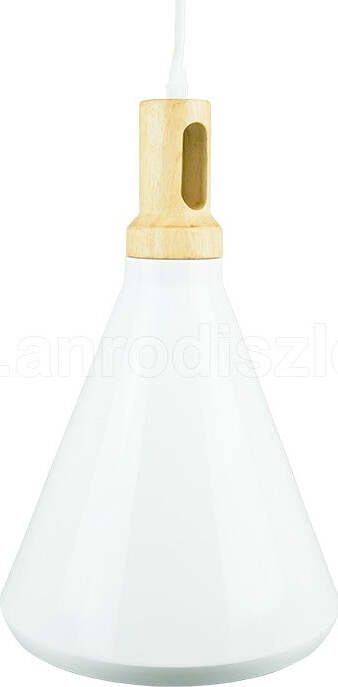 Lampadario Pendente Lampada A Sospensione Parabola Bianca Base In Legno Vt-7525 Illuminazione/Illuminazione per interni/Lampadari lampade a sospensione e plafoniere/Lampadari Trade Shop italia - Napoli, Commerciovirtuoso.it