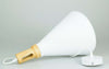 Lampadario Pendente Lampada A Sospensione Parabola Bianca Base In Legno Vt-7525 Illuminazione/Illuminazione per interni/Lampadari lampade a sospensione e plafoniere/Lampadari Trade Shop italia - Napoli, Commerciovirtuoso.it