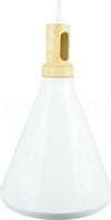 Lampadario-Pendente-Lampada-A-Sospensione-Parabola-Bianca-Base-In-Legno-Vt-7525
