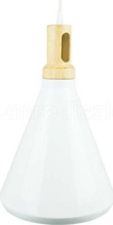 Lampadario-Pendente-Lampada-A-Sospensione-Parabola-Bianca-Base-In-Legno-Vt-7525