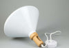LAMPADARIO PENDENTE LAMPADA A SOSPENSIONE PARABOLA BIANCA BASE IN LEGNO VT-7535  Trade Shop italia - Napoli, Commerciovirtuoso.it