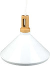 Lampadario-Pendente-Lampada-A-Sospensione-Parabola-Bianca-Base-In-Legno-Vt-7535