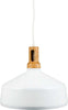 LAMPADARIO PENDENTE LAMPADA A SOSPENSIONE PARABOLA BIANCA BASE IN LEGNO VT-7545  Trade Shop italia - Napoli, Commerciovirtuoso.it