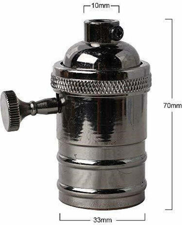 Lampadario Pendente Vintage Da Soffitto Sospensione E27 Con Interruttore Nero Metal Illuminazione/Illuminazione per interni/Lampadari lampade a sospensione e plafoniere/Lampadari Trade Shop italia - Napoli, Commerciovirtuoso.it