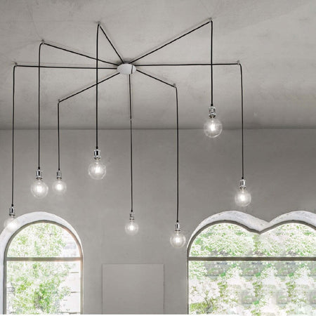 Lampadario-Perenz-COMPOSIZIONE-MODERNA-6251-CL-LED-E27-lampada-soffitto-cromo-lucido-cavo-tessuto-nero-multiluce-ragno-interni