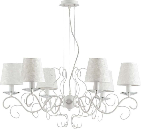 Lampadario Perla Bianco 6Xe14 82Cm Illuminazione/Illuminazione per interni/Lampadari lampade a sospensione e plafoniere/Lampadari Led Mall Home - Napoli, Commerciovirtuoso.it