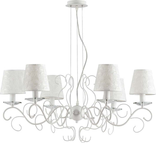 Lampadario Perla Bianco 6Xe14 82Cm Illuminazione/Illuminazione per interni/Lampadari lampade a sospensione e plafoniere/Lampadari Led Mall Home - Napoli, Commerciovirtuoso.it