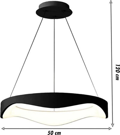 Lampadario-Plafoniera-Led-A-Onda-38-W-3-Colori-Luce-Bianca-Calda-Naturale-Nero-Universo