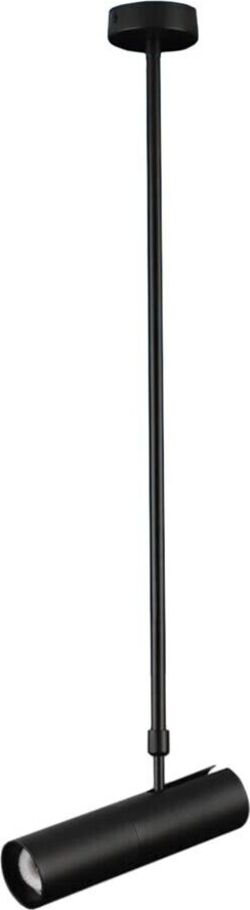 Lampadario-Portafaretto-A-Sospensione-Cilindro-Gu10-Asta-Regolabile-Nero
