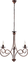 Lampadario-Provenzale-Candelabro-Alma-3-Luci-Ferro-Battuto-Nero-E-Rame