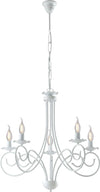 Lampadario-Provenzale-Candelabro-Alma-5-Luci-Ferro-Battuto-Bianco-Shabby