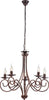 Lampadario-Provenzale-Candelabro-Alma-5-Luci-Ferro-Battuto-Nero-E-Rame