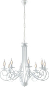 Lampadario-Provenzale-Candelabro-Alma-8-Luci-Ferro-Battuto-Bianco-Shabby