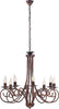 Lampadario-Provenzale-Candelabro-Alma-8-Luci-Ferro-Battuto-Nero-E-Rame