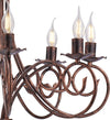 Lampadario-Provenzale-Candelabro-Alma-8-Luci-Ferro-Battuto-Nero-E-Rame