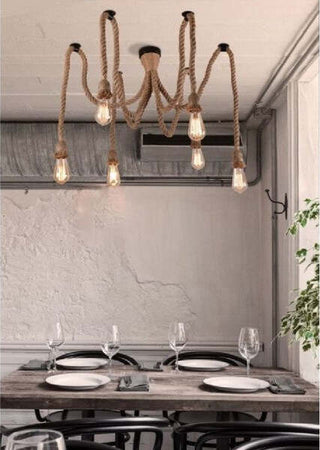 Lampadario-Ragno-Sospensione-6-Corde-Portalampada-E27-Lampada-Country-Retro-B59-6