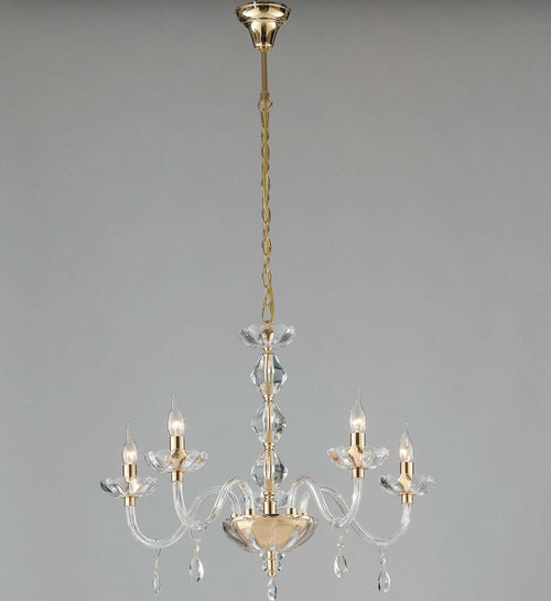 Lampadario Riflesso Oro 5Xe14 70X53Cm Illuminazione/Illuminazione per interni/Lampadari lampade a sospensione e plafoniere/Lampadari Led Mall Home - Napoli, Commerciovirtuoso.it