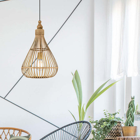 Lampadario-Rustico-Amsfield-Piccolo-1-Luce-Metallo-Marrone-E-Legno