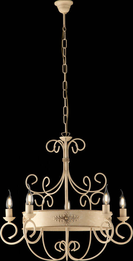 Lampadario-Rustico-Baltimora-Avorio-Oro-5-Luci-E14
