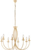 Lampadario-Rustico-Botte-8-Luci-In-Ferro-Battuto-Decapè-Avorio