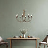Lampadario-Rustico-Botte-8-Luci-In-Ferro-Battuto-Marrone-E-Oro