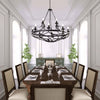 Lampadario-Rustico-Country-Cartwheel-Iii-Acciaio-Nero-12-Luci-E14