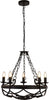 Lampadario-Rustico-Country-Cartwheel-Iii-Acciaio-Nero-5-Luci-E14